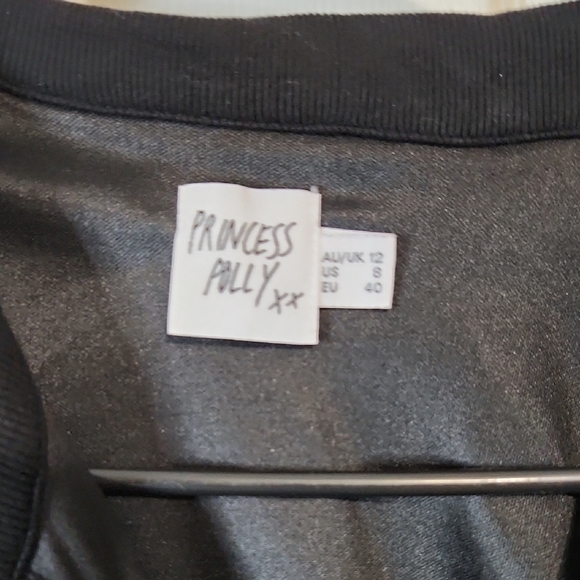 Princess Polly Black Ribbed Sheath Dress with Notched Collar - Picture 2 of 8